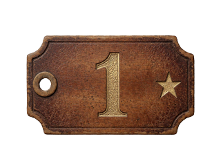 Holz-Tag mit Nummer 1 und Goldstern f&uuml;r die erste Einzahlung des Lizaro Willkommensbonus