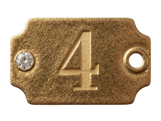 Gold-Tag mit Nummer 4 und Diamant f&uuml;r die vierte Einzahlung des Lizaro Willkommensbonus