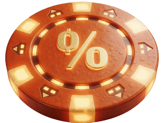 Orangefarbene Roulette-Casino-Chip mit Cashback-Symbol f&uuml;r die Lizaro Live-Casino-Cashback